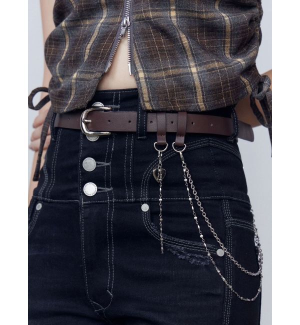 EMODA「チャームチェーンベルト」|ベルト|ブラウン