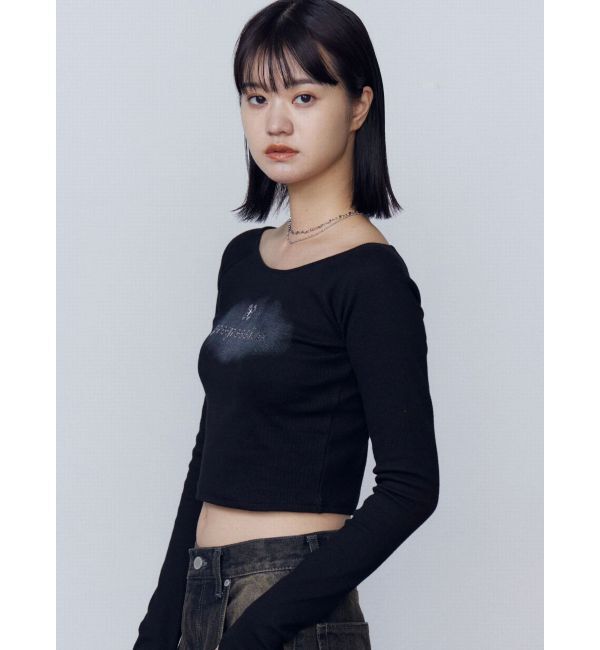 EMODA「ロゴクロップドロングスリーブTシャツ」|Tシャツ・カットソー|