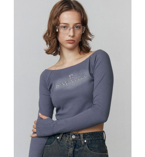 EMODA「ロゴクロップドロングスリーブTシャツ」|Tシャツ・カットソー|