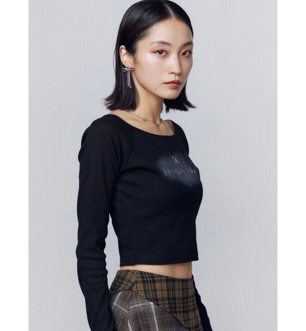 EMODA「ロゴクロップドロングスリーブTシャツ」|Tシャツ・カットソー|