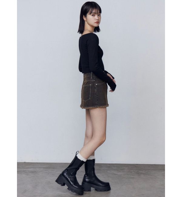 EMODA「ロゴクロップドロングスリーブTシャツ」|Tシャツ・カットソー|