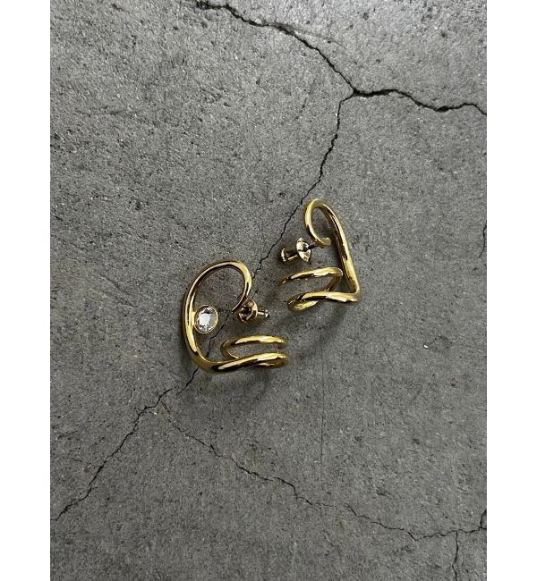 EMODA「アシンメトリースパイラルピアス」|ピアス|ゴールド