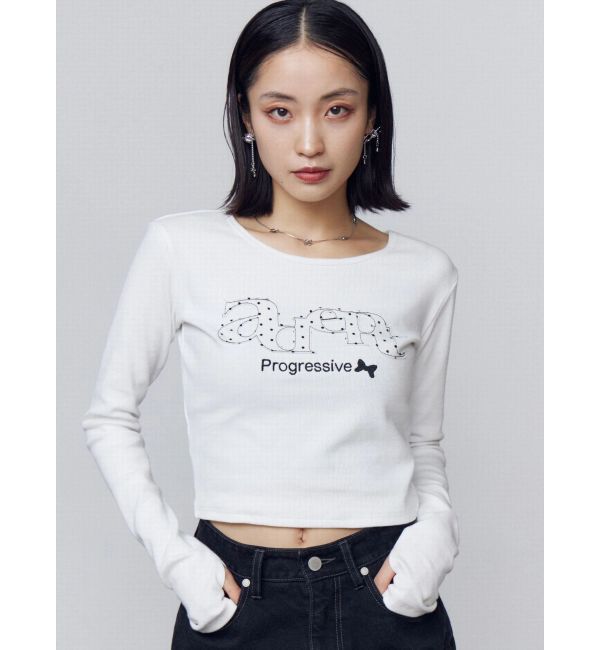 EMODA「ロゴパッチクロップロングスリーブTシャツ」|Tシャツ・カットソー|