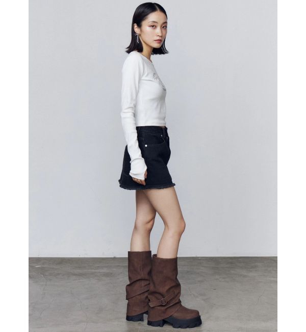 EMODA「ロゴパッチクロップロングスリーブTシャツ」|Tシャツ・カットソー|