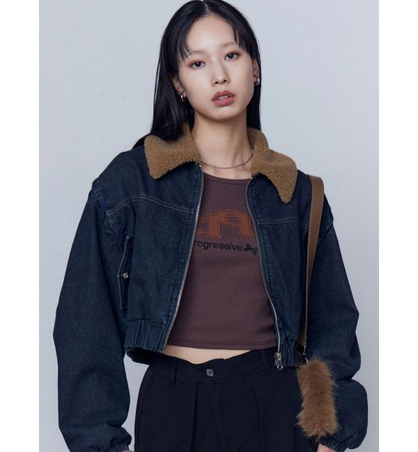 EMODA「ロゴパッチクロップロングスリーブTシャツ」|Tシャツ・カットソー|