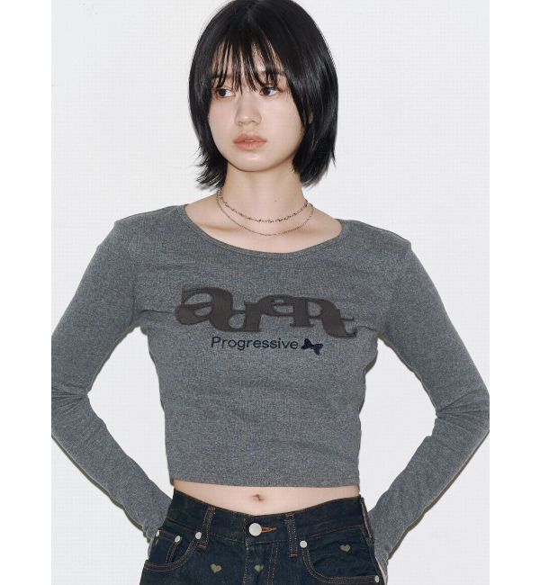 EMODA「ロゴパッチクロップロングスリーブTシャツ」|Tシャツ・カットソー|