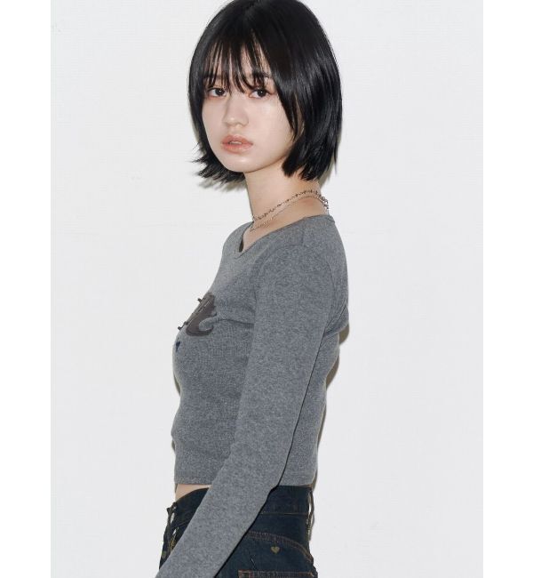 EMODA「ロゴパッチクロップロングスリーブTシャツ」|Tシャツ・カットソー|