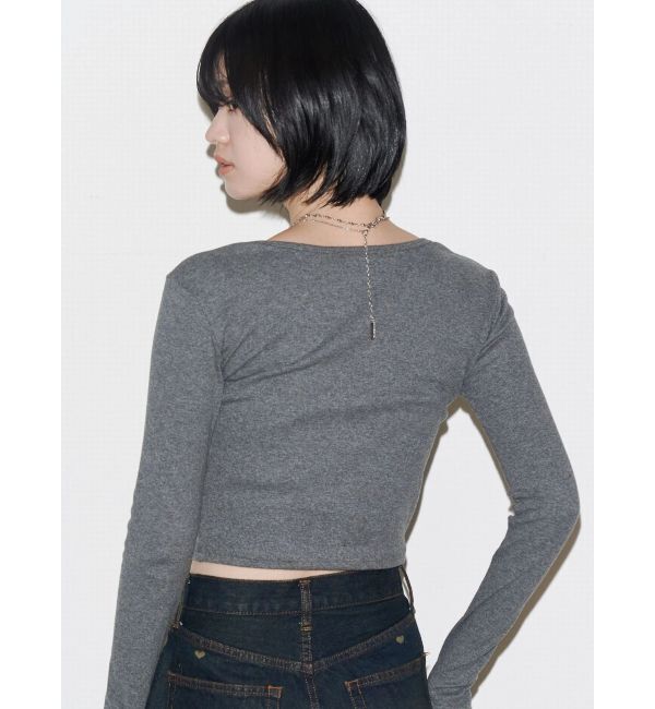 EMODA「ロゴパッチクロップロングスリーブTシャツ」|Tシャツ・カットソー|