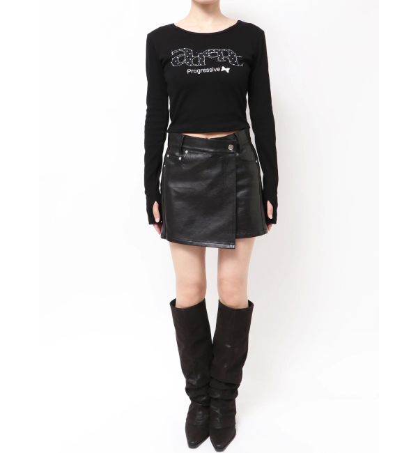 EMODA「ロゴパッチクロップロングスリーブTシャツ」|Tシャツ・カットソー|