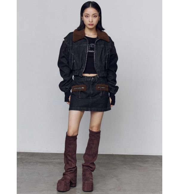 EMODA「ロゴパッチクロップロングスリーブTシャツ」|Tシャツ・カットソー|