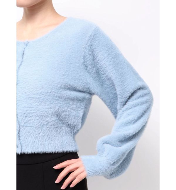 MERCURYDUO「ミニシャギークルーネックカーディガン」|カーディガン|