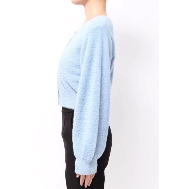 MERCURYDUO「ミニシャギークルーネックカーディガン」|カーディガン|