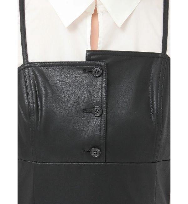 MERCURYDUO「アシメビスチェドッキングパワショルシャツワンピース」|ワンピース|