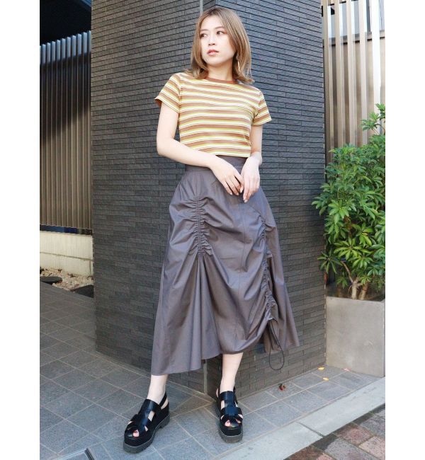 MURUA「ブロッキングフレアスカート」|スカート|