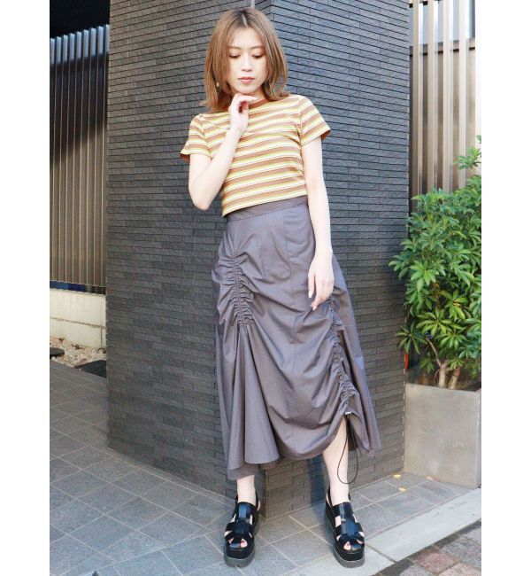 MURUA「ブロッキングフレアスカート」|スカート|