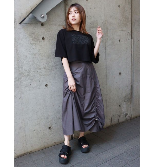 MURUA「ブロッキングフレアスカート」|スカート|