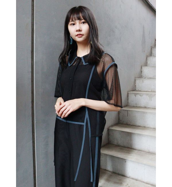 MURUA「パイピングメッシュシャツ」|シャツ・ブラウス|