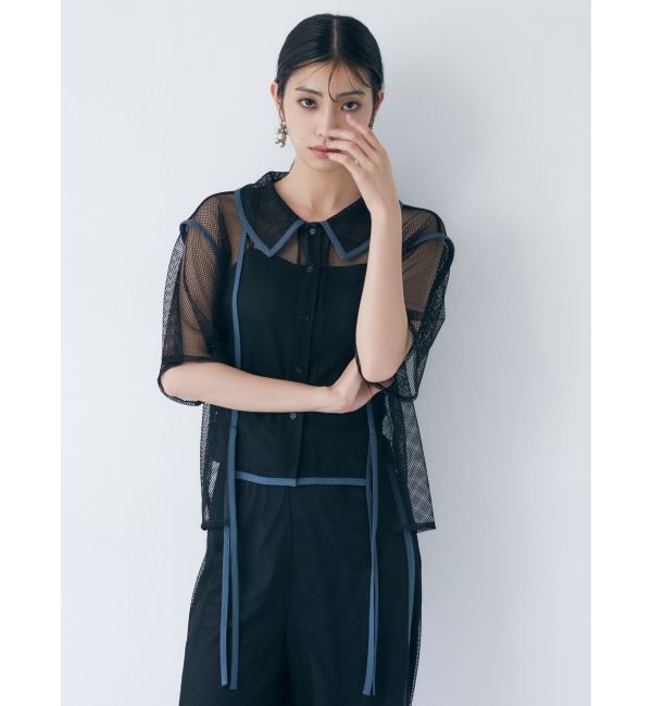 MURUA「パイピングメッシュシャツ」|シャツ・ブラウス|