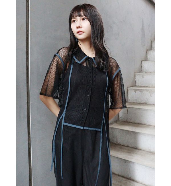 MURUA「パイピングメッシュシャツ」|シャツ・ブラウス|