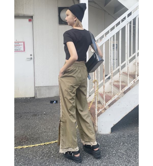 MURUA「メッシュロゴナイロンカーゴフレアパンツ【2way】」|その他|