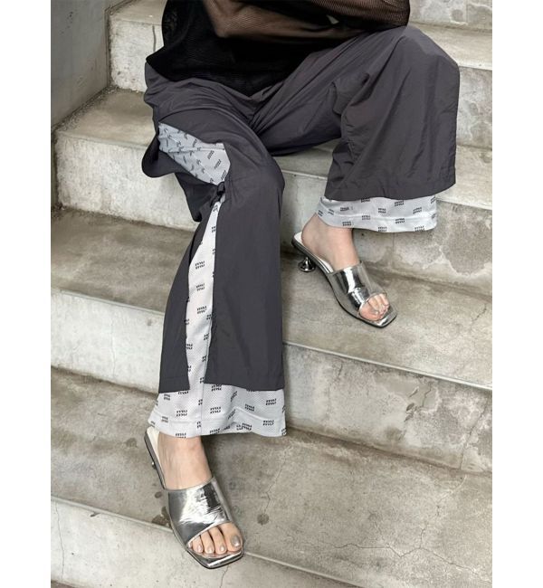 MURUA「メッシュロゴナイロンカーゴフレアパンツ【2way】」|その他|ダークグレー