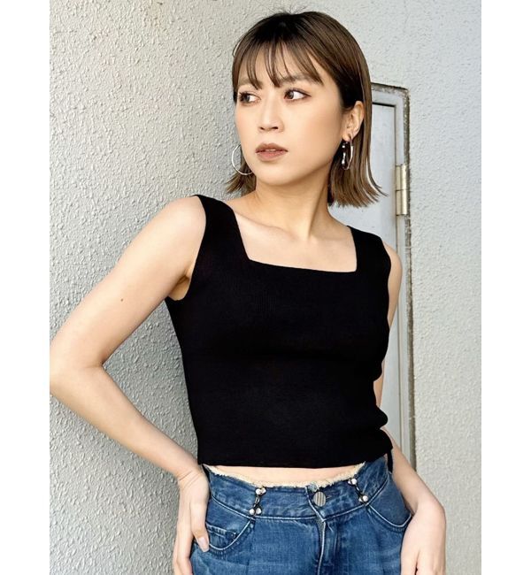 MURUA「クロップトスクエアニットタンク」|ニット・セーター|
