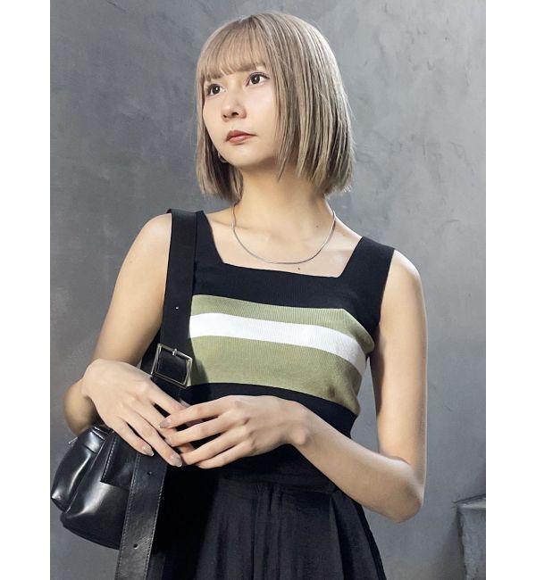 MURUA「クロップトスクエアニットタンク」|ニット・セーター|