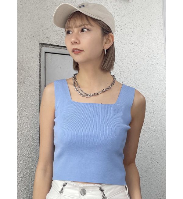 MURUA「クロップトスクエアニットタンク」|ニット・セーター|