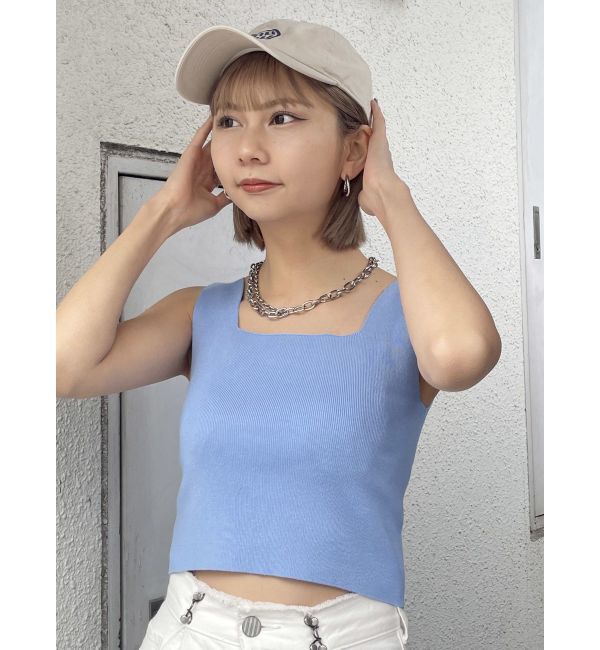 MURUA「クロップトスクエアニットタンク」|ニット・セーター|