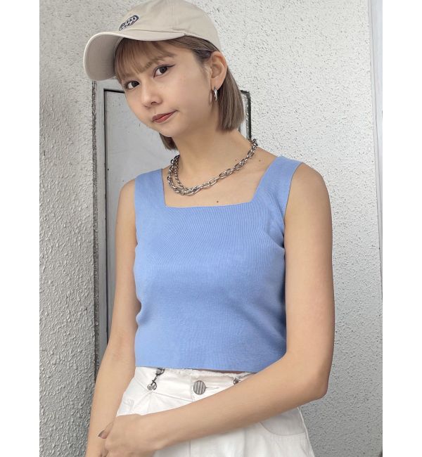 MURUA「クロップトスクエアニットタンク」|ニット・セーター|