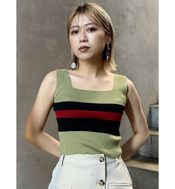 MURUA「クロップトスクエアニットタンク」|ニット・セーター|