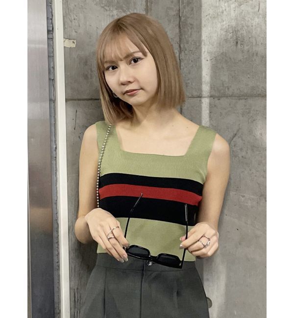 MURUA「クロップトスクエアニットタンク」|ニット・セーター|