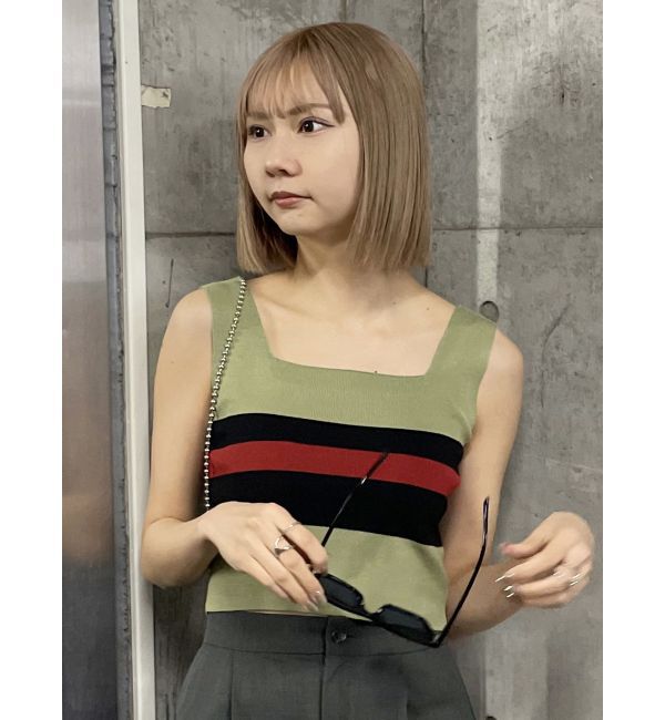 MURUA「クロップトスクエアニットタンク」|ニット・セーター|