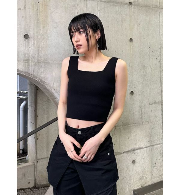 MURUA「クロップトスクエアニットタンク」|ニット・セーター|