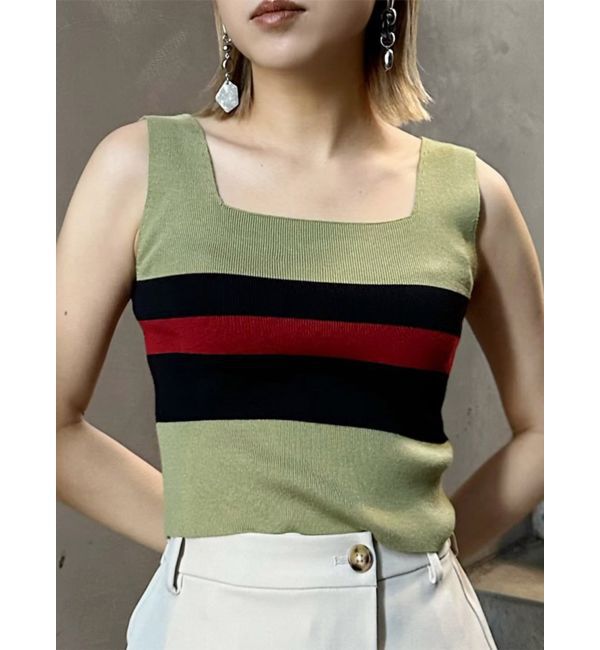 MURUA「クロップトスクエアニットタンク」|ニット・セーター|ミックス