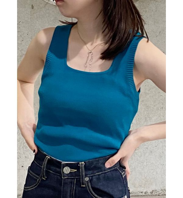 MURUA「スクエアミニマルタンク」|ニット・セーター|ブルー