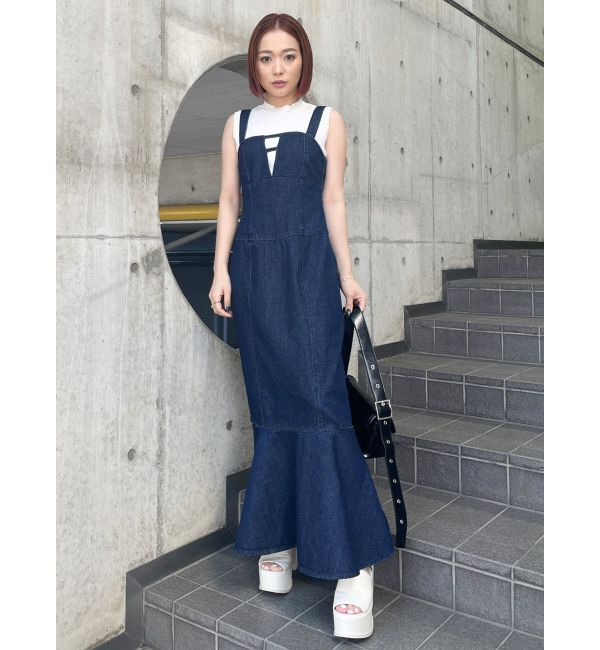 MURUA「デニムジャンパースカート」|ワンピース|