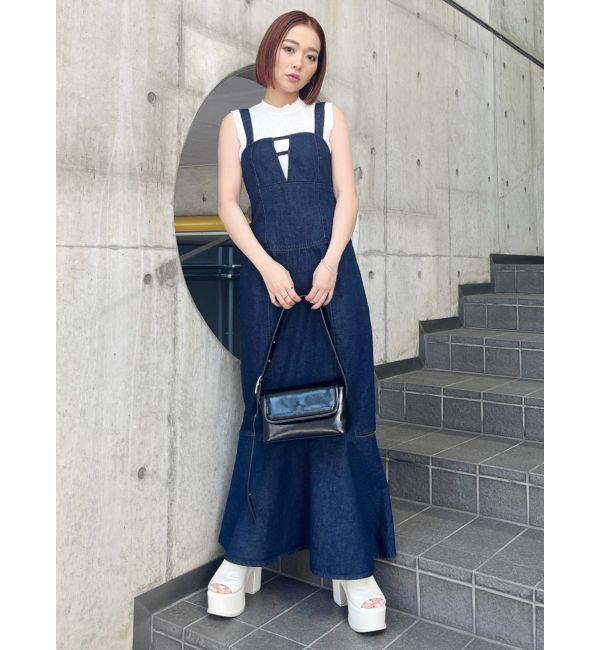 MURUA「デニムジャンパースカート」|ワンピース|