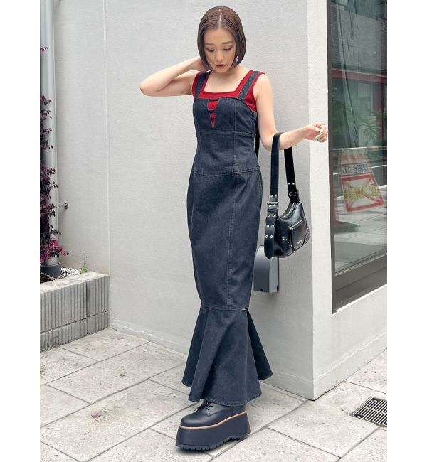 MURUA「デニムジャンパースカート」|ワンピース|