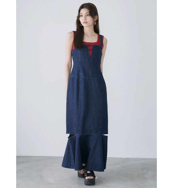 MURUA「デニムジャンパースカート」|ワンピース|インディゴ