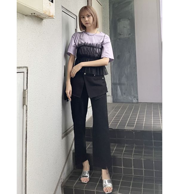 MURUA「スカートレイヤードデニム」|デニム|