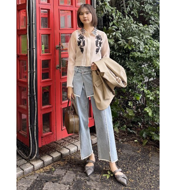 MURUA「スカートレイヤードデニム」|デニム|