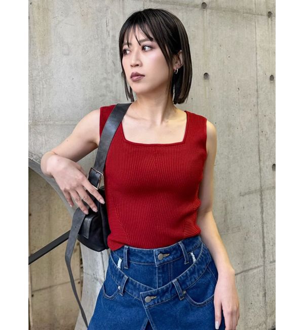 MURUA「デザインリブタンク」|ニット・セーター|