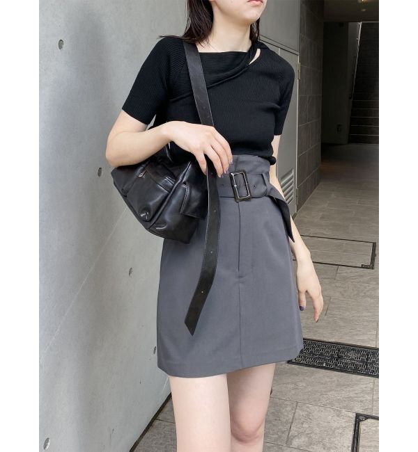 MURUA「ハイウエストベルトミニスカート」|スカート|