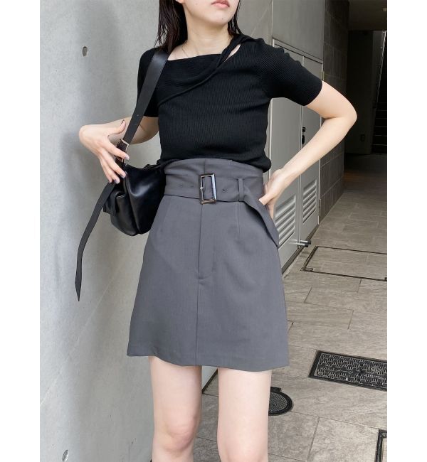 MURUA「ハイウエストベルトミニスカート」|スカート|