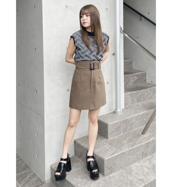 MURUA「ハイウエストベルトミニスカート」|スカート|