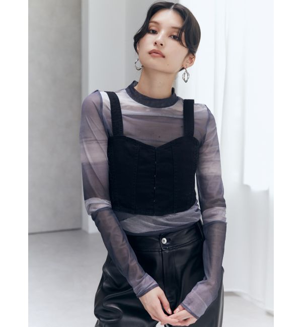 MURUA「フリンジデニムビスチェ」|キャミソール|