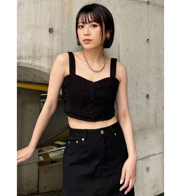 MURUA「フリンジデニムビスチェ」|キャミソール|