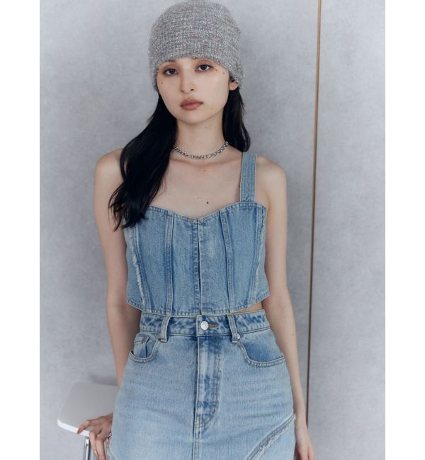 MURUA「フリンジデニムビスチェ」|キャミソール|