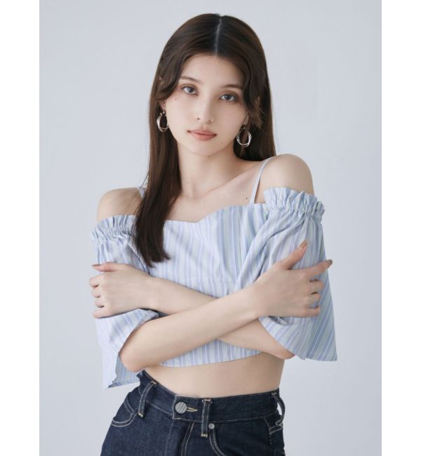 MURUA「オフショルクロップドブラウス」|シャツ・ブラウス|